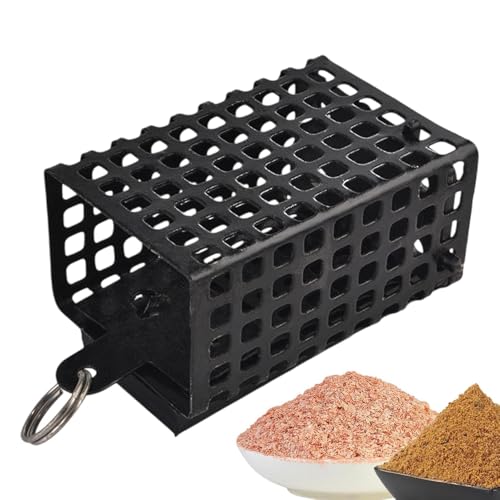 Vuggdt Quadratischer Angelköderkäfig – Fischfallen, Metall-Köderfalle, Angel-Futterkorb, tragbares Köderwerfer, Karpfenköderkäfig, Angelnest Vuggdt Quadratischer Angelköderkäfig – Fischfallen, Metall-Köderfalle, Angel-Futterkorb, tragbares Köderwerfer, Karpfenköderkäfig, Angelnest von Vuggdt