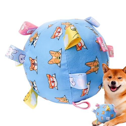 Vuggdt Quietschendes Kauspielzeug für Hunde, robuster Welpen-Beißball, bissfest, Haustier-Kauzahnreinigungszubehör für große, kleine, mittelgroße Hunde Vuggdt Quietschendes Kauspielzeug für Hunde, robuster Welpen-Beißball, bissfest, Haustier-Kauzahnreinigungszubehör für große, kleine, mittelgroße Hunde von Vuggdt
