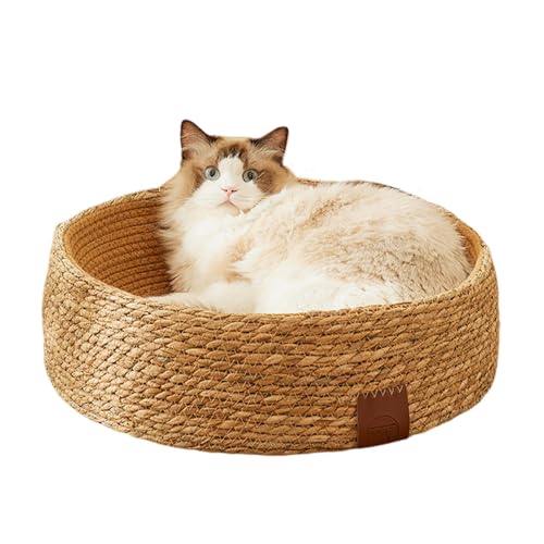 Vuggdt Rattan-Katzenkorb für Indoor-Katzen, Weiden-Katzennest, Rattan-Katzenbett, Hundebett, handgefertigtes gewebtes Haustierkorbnest, kratzfeste Haustiermöbel für Hunde und Katzen Vuggdt Rattan-Katzenkorb für Indoor-Katzen, Weiden-Katzennest, Rattan-Katzenbett, Hundebett, handgefertigtes gewebtes Haustierkorbnest, kratzfeste Haustiermöbel für Hunde und Katzen von Vuggdt