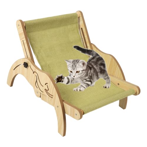 Verstellbarer Katzen-Loungesessel für Alle Jahreszeiten, Universelles Faltbares Holzbett für Katzen und Haustiere, Komfortables Erlebnis, Vielseitig von Vvikizy