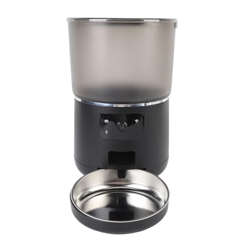 Vvikizy 4L Automatische Katzenfuttermittel, USB -drahtlosen Timed Automatic Pet Food Spenser mit App Control, Abnehmbar für die Einfache Reinigung, für Katzenhund (Schwarz) von Vvikizy
