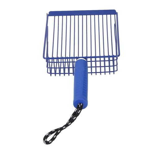 Vvikizy Metall-Katzenstreuschaufel, Haustier-Katzenstreuschaufel, Hängende Kleine Tiefe Schaufel, Katzenstreuschaufel mit Löchern und Abnehmbarem Griff Zum Sieben von Katzenstreu (Blau) von Vvikizy