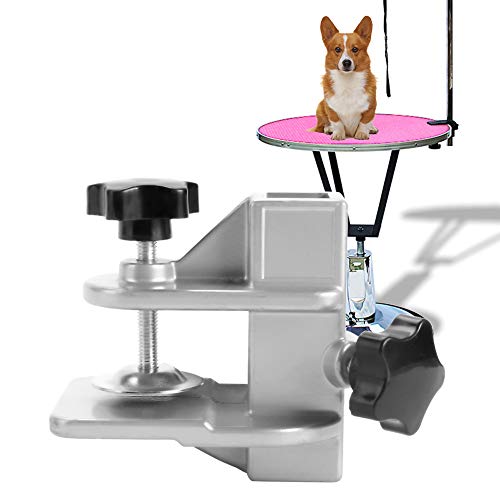 Vvikizy Pet-Pflegetisch-Fix-Clip, Aluminiumlegierung Einstellbare Pet Pet Pet Table CLIPDOG-Pflegetischarm für Armleuchten, Geeignet für die Tischdicke 0,5-2,8 cm, Silberne Farbe (20 * 20 von Vvikizy
