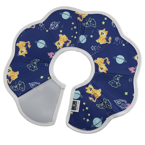 1 Stück Katzenhalsband, leicht, weich, Hundekegel, verstellbare Verschlüsse, Katzen, Donut für Kätzchen und Welpen (Blau, L) von Vxcvzv