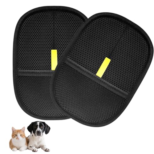 Vxcvzv Tierhaarentferner, statische Entfernung von Tierhaaren, wiederverwendbar, für Katzen und Hunde, vielseitige Fellpflege-Handschuhe für Kleidung, Möbel, Couch, Bett, Teppich, 2 Stück von Vxcvzv