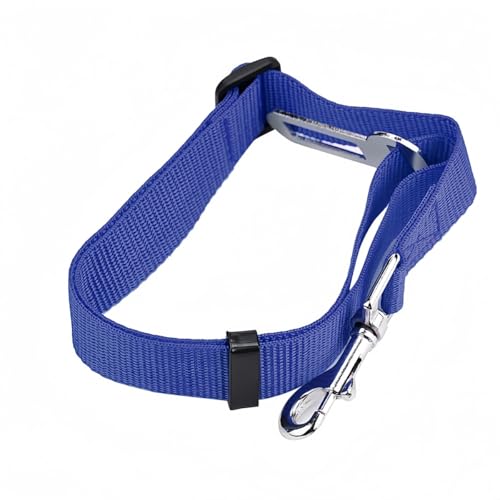 Vyloky Autosicherheitsgurt für Hunde – Stoßdämpfend & Verstellbar (45-72cm) – Für Kleine/Mittelgroße Hunde wie Teddy – 5 Farben – Sicher im Auto (BLAU) von Vyloky
