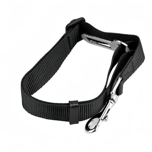 Vyloky Autosicherheitsgurt für Hunde – Stoßdämpfend & Verstellbar (45-72cm) – Für Kleine/Mittelgroße Hunde wie Teddy – 5 Farben – Sicher im Auto (SCHW) von Vyloky