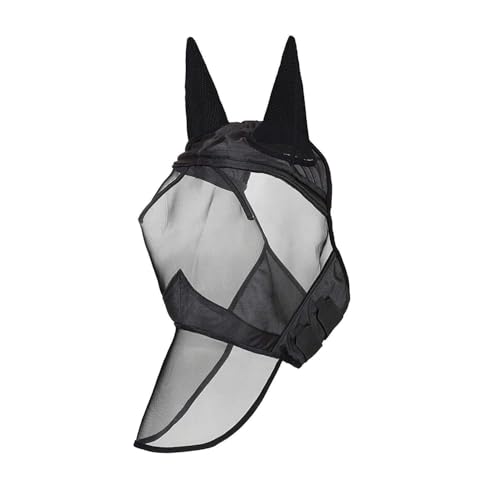 Vyloky Fliegenmaske für Pferde mit Ohrenschutz und Nasenschutz, atmungsaktives Mesh, durchsichtiges Design für optimale Sicht, Insektenabwehr, UV Schutz, ideal für den Sommer Vyloky Fliegenmaske für Pferde mit Ohrenschutz und Nasenschutz, atmungsaktives Mesh, durchsichtiges Design für optimale Sicht, Insektenabwehr, UV Schutz, ideal für den Sommer von Vyloky
