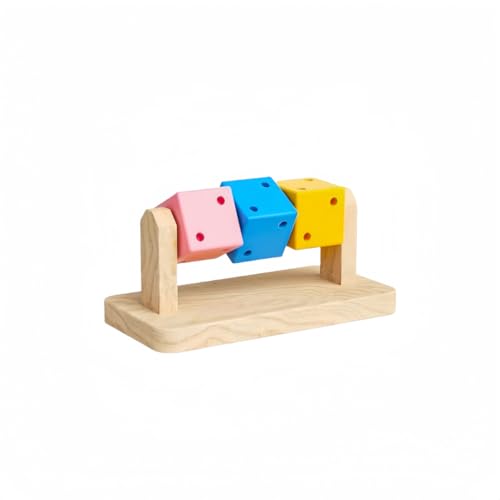 Vyloky Hamster-Spielzeug Tierspielzeug Interaktiver Würfel Drehbarer Würfel Unterhaltung für Haustiere Beißspielzeug Langlebiges Kauspielzeug (Mittelgroße) von Vyloky