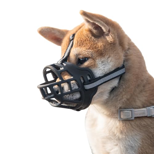 Vyloky Hund Maulkorb, Soft Basket Silikon Maulkörbe für Hund, am besten zu verhindern, Beißen, Kauen und Bellen, erlaubt Trinken und Hecheln, Halsband verwendet (3#Snout:25-29cm) von Vyloky