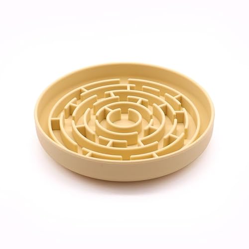 Vyloky Hundeleckmatte, 2er-Pack Hundeleckmatte, 20×20cm，Katzenleckmatte, BPA-freies Silikon, rutschfest mit Saugnäpfen, ideal zum Baden, Trainieren und Pflegen (Beige(Labyrinth), 2-stück) von Vyloky