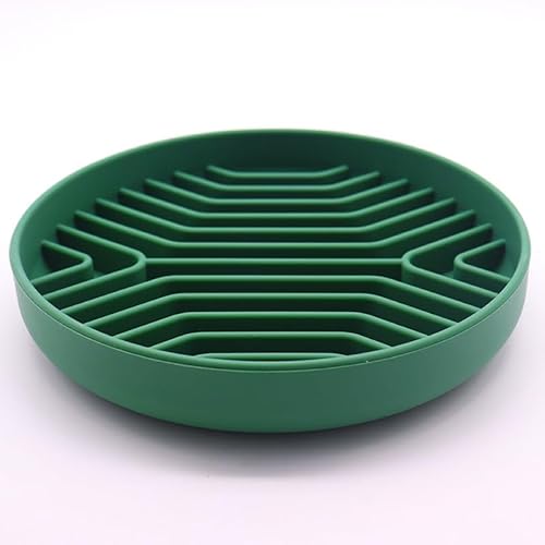 Vyloky Hundeleckmatte, 2er-Pack Hundeleckmatte, 20×20cm，Katzenleckmatte, BPA-freies Silikon, rutschfest mit Saugnäpfen, ideal zum Baden, Trainieren und Pflegen (Dunkelgrün(Linie), 2-stück) von Vyloky