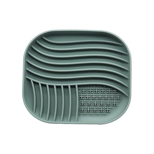 Vyloky Hundeleckmatte, 2er-Pack Hundeleckmatte, 20×20cm，Katzenleckmatte, BPA-freies Silikon, rutschfest mit Saugnäpfen, ideal zum Baden, Trainieren und Pflegen (Grün(Quadrat), 2-stück) von Vyloky