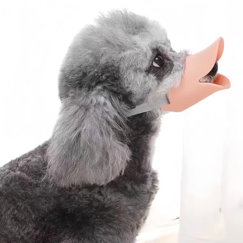 Vyloky Hundemaulkorb Anti-Biss Silikon Entenschnabel、Duck Mouth Shape Hund Maulkorb Anti-Ruf Maulkorb für Welpen Hunde (Rosa, M) von Vyloky