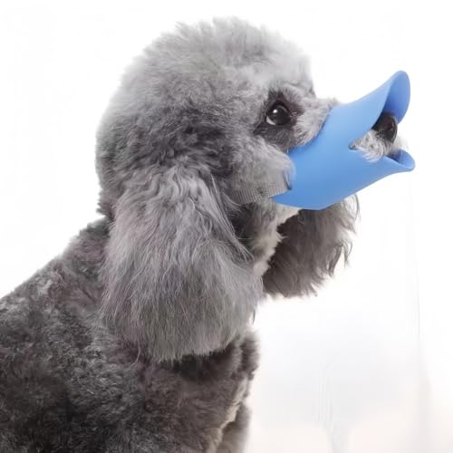 Vyloky Hundemaulkorb Anti-Biss Silikon Entenschnabel、Duck Mouth Shape Hund Maulkorb Anti-Ruf Maulkorb für Welpen Hunde (blau (Farbe), S) von Vyloky