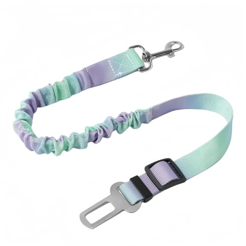 Vyloky Hundesicherheitsgurt Auto – Verstellbar 60-88cm, 3 Farben, Robustes Nylon, Leichte Befestigung (Für kleine bis große Hunde) (Grün-Lila Verlauf) von Vyloky
