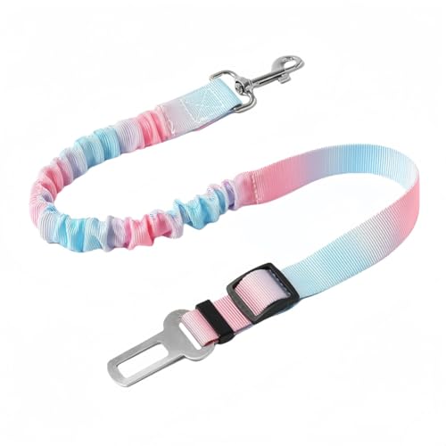 Vyloky Hundesicherheitsgurt Auto – Verstellbar 60-88cm, 3 Farben, Robustes Nylon, Leichte Befestigung (Für kleine bis große Hunde) (Rosa-Blau Verlauf) von Vyloky