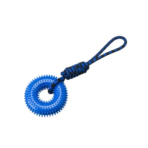 Vyloky Hundespielzeug Unterhaltung für Haustiere Plüschspielzeug für Welpen Beißhilfe Langlebiges Kauspielzeug Mit Quietscher Hundespielzeug mit Ring (Blau) von Vyloky