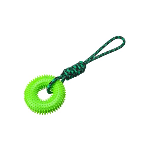 Vyloky Hundespielzeug Unterhaltung für Haustiere Plüschspielzeug für Welpen Beißhilfe Langlebiges Kauspielzeug Mit Quietscher Hundespielzeug mit Ring (Grün) von Vyloky