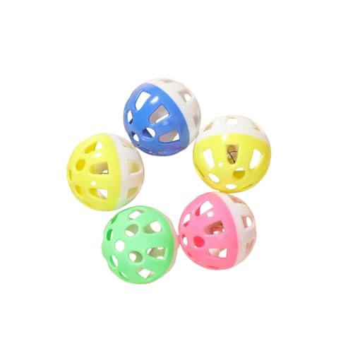 Vyloky Papageienspielzeug: Rassel(3x7), Ringe(9x7), Rad(8x5.5), Glockenball(4x4) – Beißen, Sound, Spielspaß für Nymphensittiche, Conures & Sittiche (5 Glockenkugeln) von Vyloky