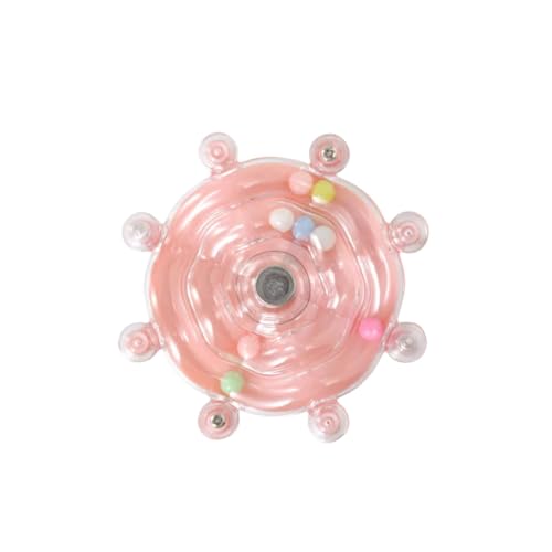 Vyloky Papageienspielzeug: Rassel(3x7), Ringe(9x7), Rad(8x5.5), Glockenball(4x4) – Beißen, Sound, Spielspaß für Nymphensittiche, Conures & Sittiche (Drehspielzeug (rosa)) von Vyloky
