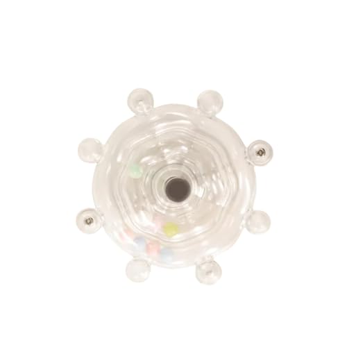 Vyloky Papageienspielzeug: Rassel(3x7), Ringe(9x7), Rad(8x5.5), Glockenball(4x4) – Beißen, Sound, Spielspaß für Nymphensittiche, Conures & Sittiche (Drehspielzeug (transparent)) von Vyloky