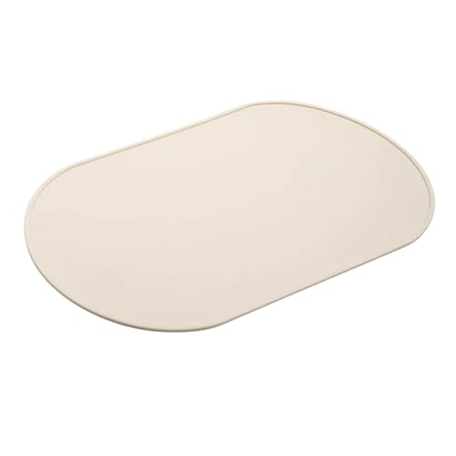 Vyloky Silikon Futtermatte Anti-Rutsch mit Spritzschutz-Rand - Aufrollbar, 39.7×26.4 cm, 6 Pastellfarben für Katzen und Hunde (Cremeweiß) von Vyloky
