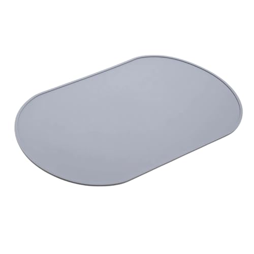 Vyloky Silikon Futtermatte Anti-Rutsch mit Spritzschutz-Rand - Aufrollbar, 39.7×26.4 cm, 6 Pastellfarben für Katzen und Hunde (Hellgrau) von Vyloky