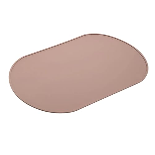 Vyloky Silikon Futtermatte Anti-Rutsch mit Spritzschutz-Rand - Aufrollbar, 39.7×26.4 cm, 6 Pastellfarben für Katzen und Hunde (Rotbraun) von Vyloky