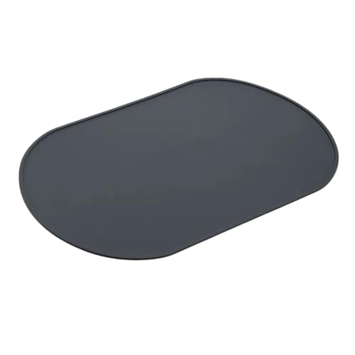 Vyloky Silikon Futtermatte Anti-Rutsch mit Spritzschutz-Rand - Aufrollbar, 39.7×26.4 cm, 6 Pastellfarben für Katzen und Hunde (Schwarz) von Vyloky