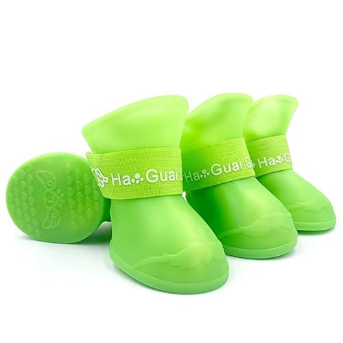Vyloky wasserdichte Hundeschuhe mit reflektierenden Riemen für kleine, mittelgroße und große Hunde im Freien (Grün,S) von Vyloky