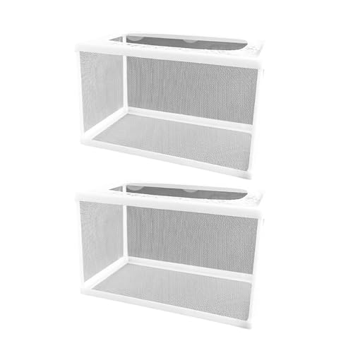 Schutznetz für Aquarien, Zuchtkäfig, mit Saugnapf, für Frittieraufzucht und sichere Beobachtung, Laichkasten für Aquarien, Babyfische, 2 Stück von Vynetra