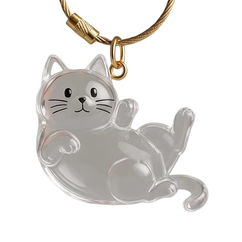 Vynetra Cartoon-Katzen-Anhänger, Acryl-Sammler, kompakter Schlüsselanhänger für Tierhaare, als Andenken und als Geschenk für Katzen von Vynetra