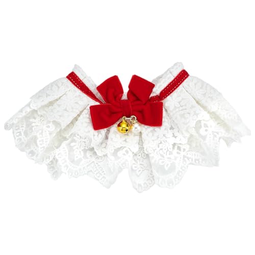 WADORN Haustier-Lätzchen, verstellbarer Riemen, Vintage-Schnürsenkel, Schleife, Lätzchen, Halsband, niedlich, weiße Spitze, für Hunde, Katzen, Hunde, Welpen, Kätzchen, Verkleidungszubehör, Rot WADORN Haustier-Lätzchen, verstellbarer Riemen, Vintage-Schnürsenkel, Schleife, Lätzchen, Halsband, niedlich, weiße Spitze, für Hunde, Katzen, Hunde, Welpen, Kätzchen, Verkleidungszubehör, Rot von WADORN