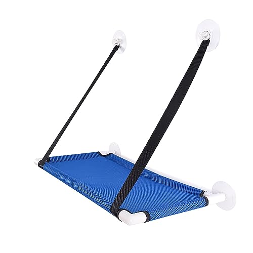 Haustier Katze Hängematte Fenster Bett Haustier Sommer Hängematte Hause Wohnzimmer Saugnapf Wand Hängen Katzen Welpen Mesh Atmungsaktive Hängematte Haus KatzenhäNgematte(Blue) von WAFOHSR