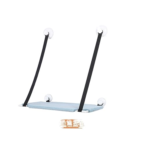 Katzenhängematte, Fenstersitz, Hängebetten, Doppellagiges Luft-Katzenbett, Saugnapf, Wandbehang, Atmungsaktives Hängemattenbett, Heimtierbedarf KatzenhäNgematte(Single Layer Blue) von WAFOHSR