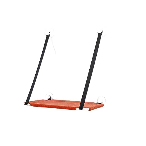 Katzenhängematte, Fenstersitz, Hängebetten, Doppellagiges Luft-Katzenbett, Saugnapf, Wandbehang, Atmungsaktives Hängemattenbett, Heimtierbedarf KatzenhäNgematte(Single Layer Orange) von WAFOHSR