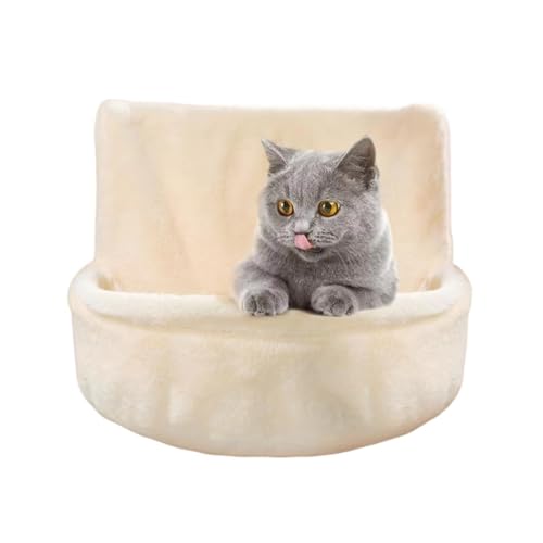 WAFOHSR Faltbares Katzenbett, Gemütliches Heizkörperbett, Stuhllehne, Katzenhängematte, Schlafsackgeländer Mit Metallbettrahmennest for Wärmekomfort KatzenhäNgematte(Beige) von WAFOHSR