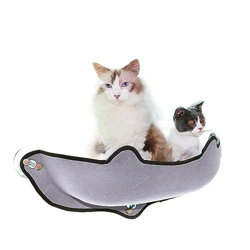 WAFOHSR Fensterbank-Hängematte for Haustiere, Eva-Filztuch, Nest Mit Saugnapf, Sonnenwand, Bett, Glas, Hängende Katze KatzenhäNgematte(Gray) von WAFOHSR