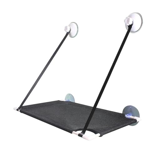 WAFOHSR Katze Hängematte Saugnapf Fensterbank Katze Bequeme Hängematte Sommer Atmungsaktive Mesh Hängende Betten Haustier Hängematte KatzenhäNgematte(One Floor-Black) von WAFOHSR