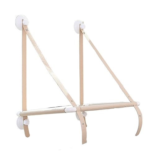 WAFOHSR Katze Regale Schlafen Hängematte Fenster Katzen Holz Hängen Mit Ständer Dropshipping Faltbare Bett Saug Holz Liefert Haustier Produkte KatzenhäNgematte(Beige) von WAFOHSR