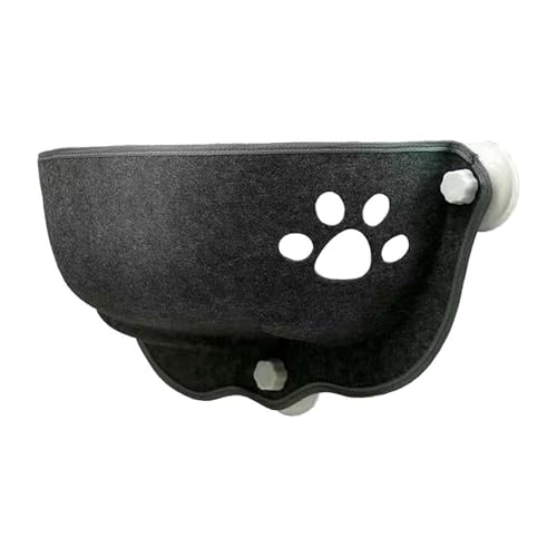 WAFOHSR Katzenfenster-Hängematte Mit Starken Saugnäpfen, for Aufhängen, Schlafen, Aufbewahrung, Filz, for Haustiere, Käfig, Sonnige Sitzbetten KatzenhäNgematte(Black) von WAFOHSR