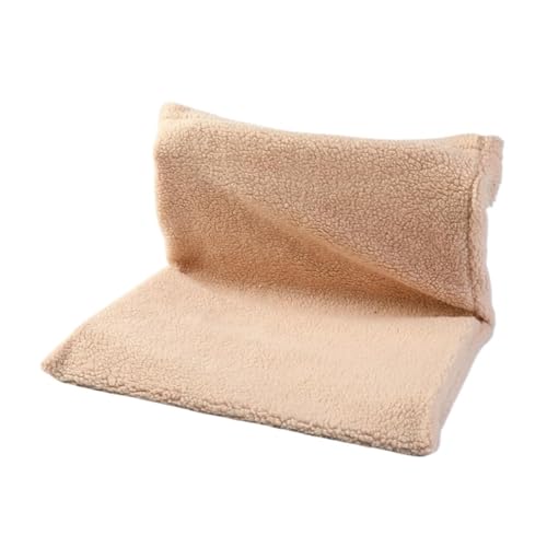 WAFOHSR Warme Haustier-Katzen-Hängematte, Heizung, Hängendes Katzenbett, Winter-Fleece-Korb, Hängematten, Metall-Eisen-Rahmen, Schlafbett KatzenhäNgematte(Khaki) von WAFOHSR