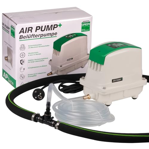 Teichbelüfter-Set AP-120 Luftpumpe mit Japan Belüfterring Ø 70 cm Sauerstoffpumpe für Ihrem Koiteich. Eine Profi Luftpumpe als Eisfreihalter im Winter zu verwenden von WAGNER GREEN Alles für den Gartenteich