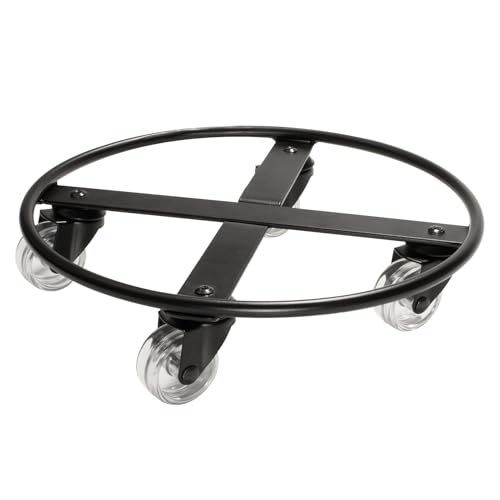 WAGNER Pflanzenroller Skelett SMALL - Ø 25 x 6,5 cm I transparente Rollen I für Innen - & Außenbereich I Blumenroller Stahl beschichtet schwarz I Tragkraft 60 kg - 20095301 von WAGNER