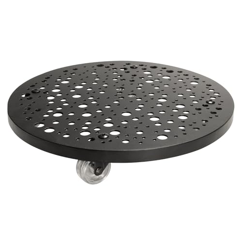 WAGNER Pflanzenroller Steel Retro Ø 30 x 5,5 cm I transparente Rollen I für den Innenbereich & Außenbereich I Blumenroller aus Stahl-Lochblech schwarz beschichtet I Tragkraft 50 kg - 20095201 von WAGNER