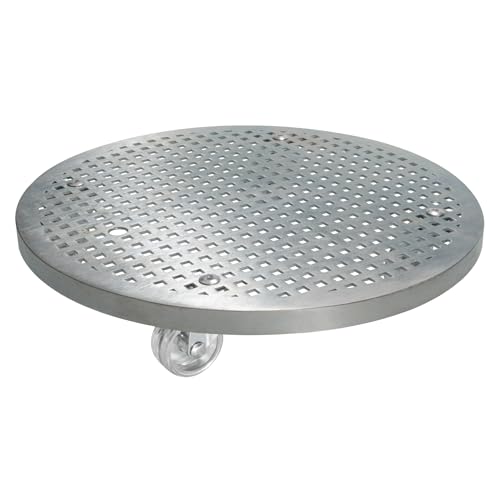 WAGNER Pflanzenroller Steel Retro Ø 30 x 5,5 cm I transparente Rollen für den Innenbereich & Außenbereich I Blumenroller aus Stahl verzinkt mit Stanzungen I Tragkraft 50 kg - 20095101 von WAGNER