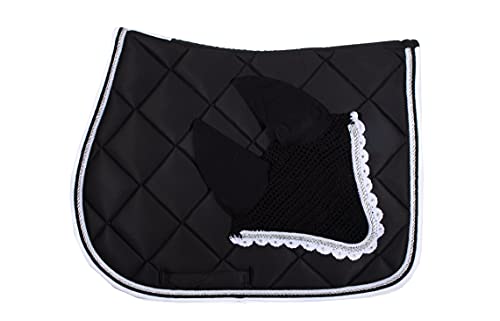 WAGNER VS/Spring Schabracke mit Fliegenhaube und Strass-Steinen SCHWARZ-Weiss von Wagner