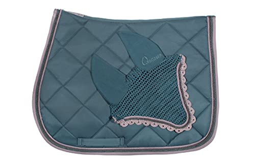 WAGNER VS/Spring Schabracke mit Fliegenhaube und Strass-Steinen Vintage BLAU-GRAU VIOLETT von Wagner