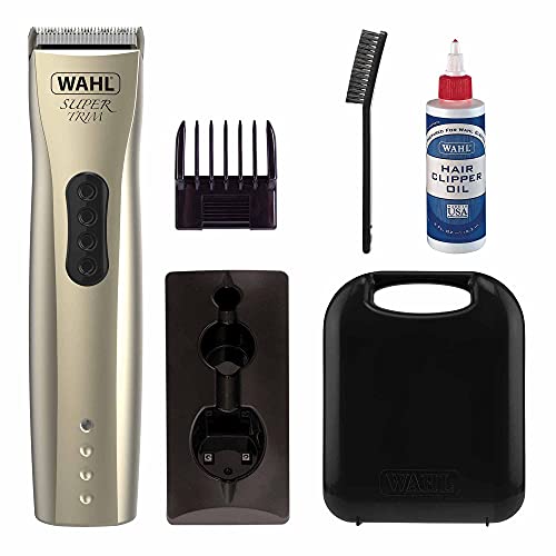 Wahl Super Trim Premium Hundepflegeset zum Trimmen und Aufräumen kleiner Bereiche, geräuscharmer kabelloser Haustierschneider, leicht zu reinigender Tierschneider, Bräutigam für Haustiere zu Hause von Wahl